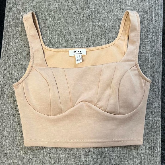 other Tops - Corset tan cropped tank